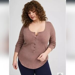 Torrid Pointelle Fitted Henley